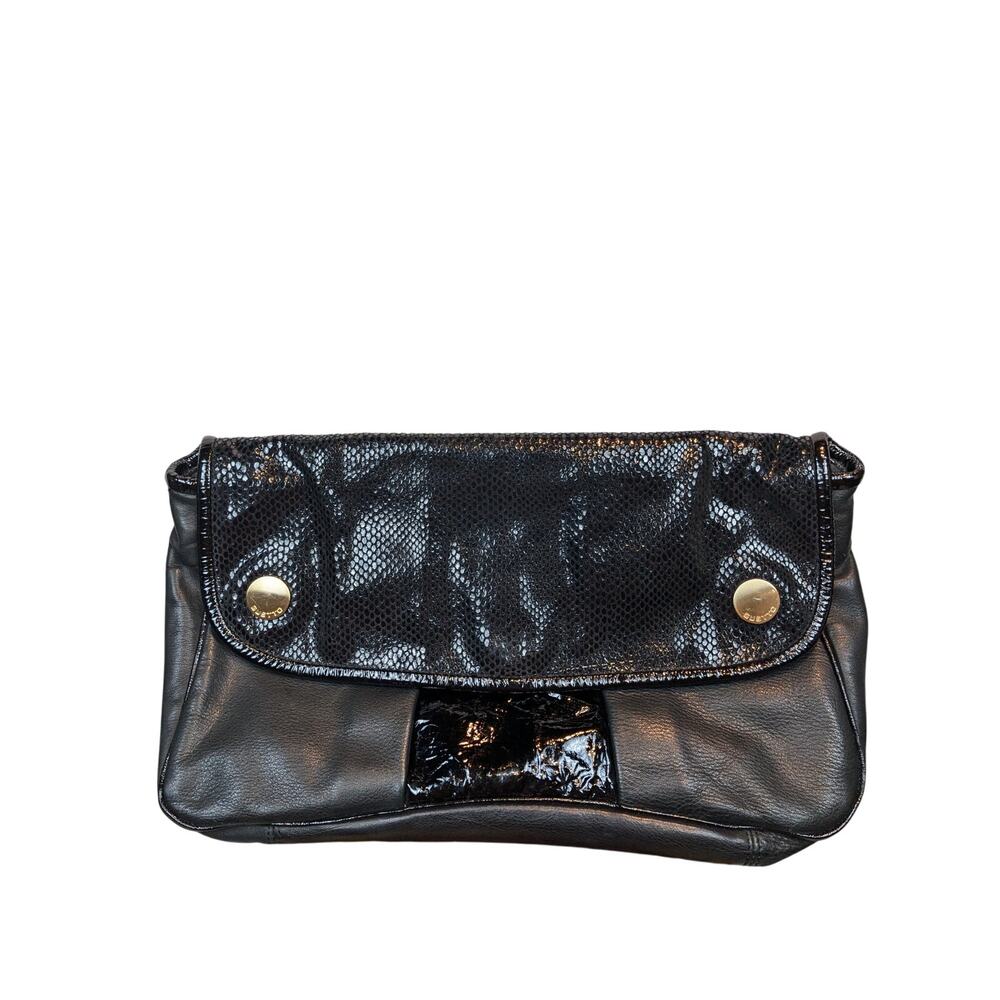 NWT Gussto Black Leather Clutch